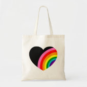 Rainbow Black Heart Tote Bag (Voorkant)