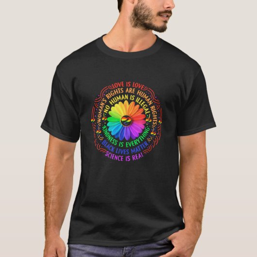 Rainbow Black Lives Matter Science LGBT Pride Flow T-shirt (Voorkant)