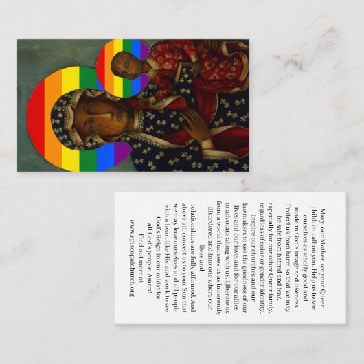 Rainbow Black Madonna Holy Card Visitekaartje (Voorkant / Achterkant)