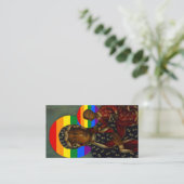 Rainbow Black Madonna Holy Card Visitekaartje (Staand voorkant)
