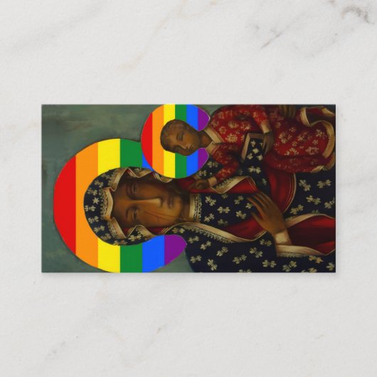 Rainbow Black Madonna Holy Kaart Visitekaartje (Voorkant)