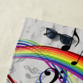 Rainbow Black Musical Notes on Gray Strandlaken (In situ)