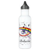 Rainbow Black Musical Notes on Grey Waterfles (Links)