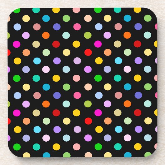 Rainbow Black Polka Dot patroon Drankjes Onderzetter (Voorkant)