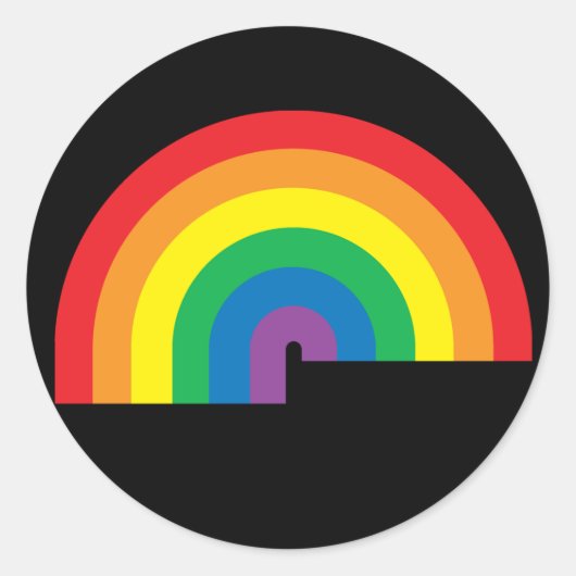 Rainbow Black Sticker (Voorkant)