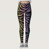 Rainbow Black Stripe Zebra — Leggings voor het afd (Voorkant)