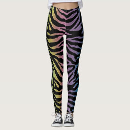 Rainbow Black Stripe Zebra — Leggings voor het afd