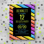 Rainbow Black Stripes Verjaardag Kaart