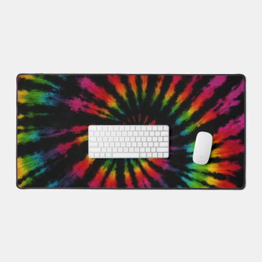 Rainbow Black Tie Dye Bureaumat (Keyboard & Muis)