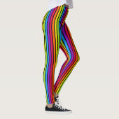 Rainbow Black Verticale strips helder kleurig Leggings (Rechts)