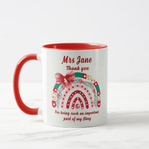 Rainbow blauw & roze gepersonaliseerde beste leraa mok