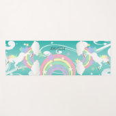 Rainbow Blauwgroen Unicorn Yoga Mat (Voorkant (horizontaal))
