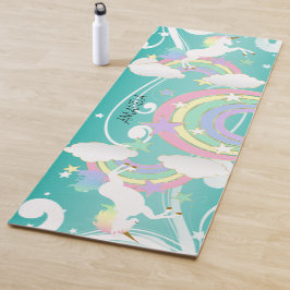 Rainbow Blauwgroen Unicorn Yoga Mat