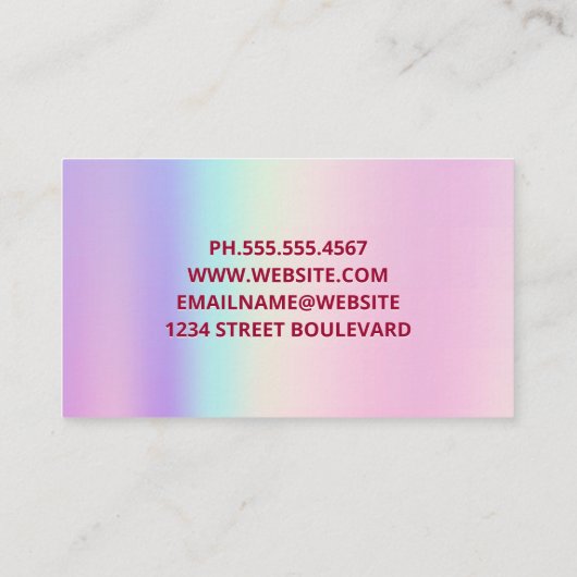 Rainbow Blend | Nagellak Gieten Visitekaartje (Achterkant)