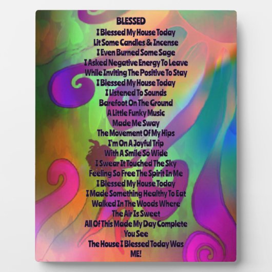 Rainbow Blessed Poem Tafelblad Plaque met Ezel Fotoplaat (Voorkant)