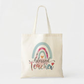 Rainbow Blessed Teacher Canvas tas (Voorkant)