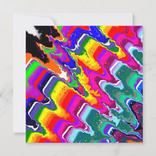 Rainbow Blip Abstracte digitale kunst (Voorkant)