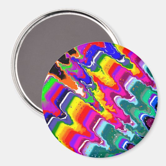 Rainbow Blip Abstracte digitale kunst Magneet (Voorkant / Achterkant)