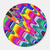 Rainbow Blip Abstracte digitale kunst Magneet (Voorkant)