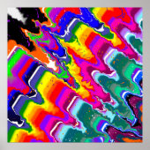 Rainbow Blip Abstracte digitale kunst Poster (Voorkant)