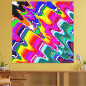 Rainbow Blip Color Burst Fluid Art Canvas Afdruk (Insitu (Woonkamer))