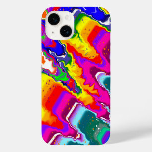 Rainbow Blip Color Burst Fluid Art Case-Mate iPhone 14 Hoesje