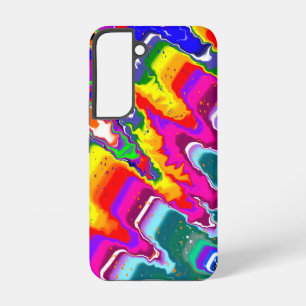 Rainbow Blip Color Burst Fluid Art Samsung Galaxy Hoesje