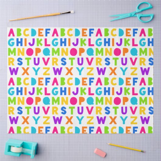 Rainbow Block Letter Alphabet Tissue Paper Tissuepapier (Craft)