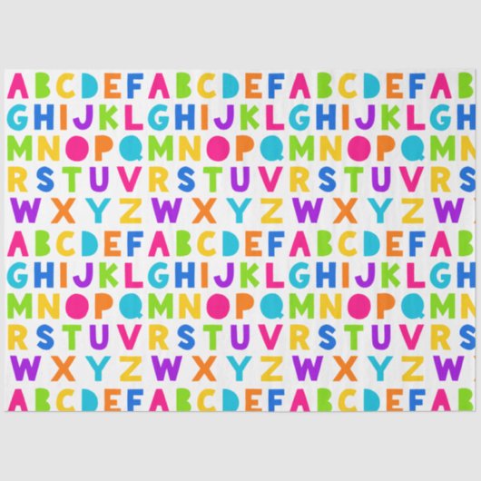 Rainbow Block Letter Alphabet Tissue Paper Tissuepapier (Voorkant)