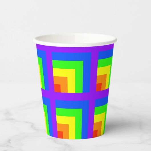 Rainbow Block Party Cups - set 3 Papieren Bekers (Links)