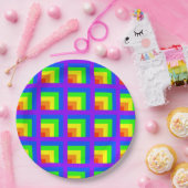 Rainbow Blocks Party Borden - set 3 Papieren Bordje (Feest)