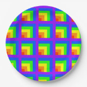 Rainbow Blocks Party Borden - set 3 Papieren Bordje (Voorkant)