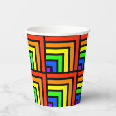 Rainbow Blocks Party Cups - set 1 Papieren Bekers (Voorkant)