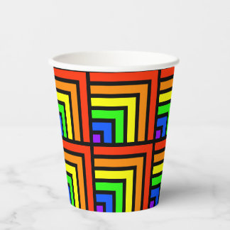 Rainbow Blocks Party Cups - set 1 Papieren Bekers
