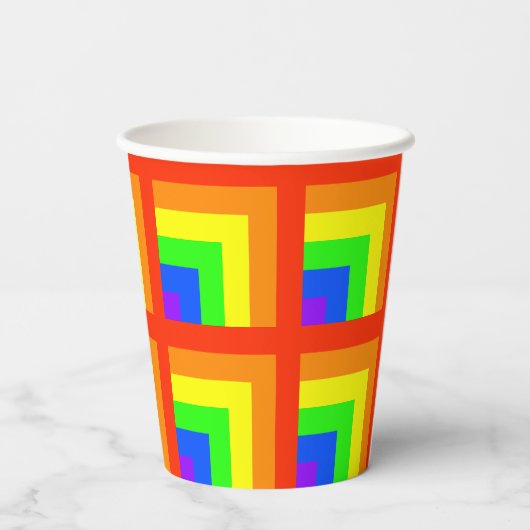 Rainbow Blocks Party Cups - set 2 Papieren Bekers (Achterkant)
