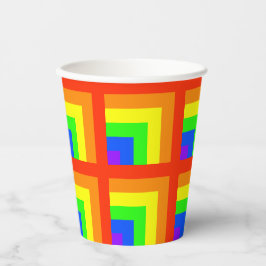 Rainbow Blocks Party Cups - set 2 Papieren Bekers