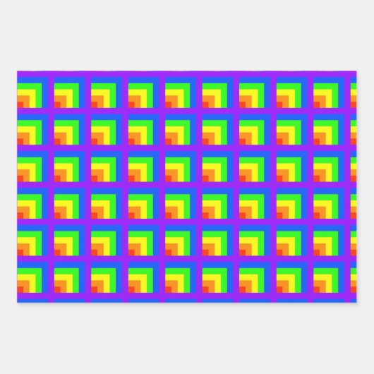 Rainbow Blocks Wrapping Paper Set (Voorkant)