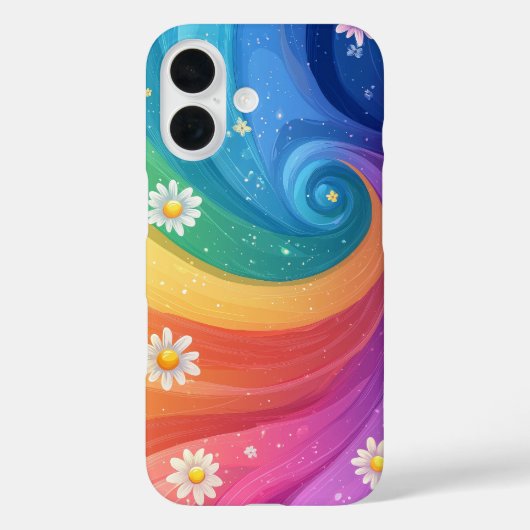 Rainbow Bloom Swirl Telefoonhoesje Case-Mate iPhone Case (Achterkant)