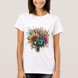 "Rainbow Blooms Bouquet" T-shirt