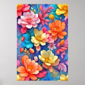 Rainbow Blossom: een moderne symfonie van kleuren Poster (Voorkant)