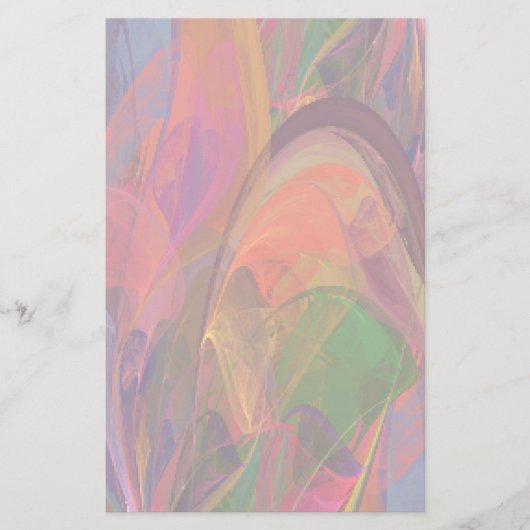 Rainbow Blossom Fractal Briefpapier (Voorkant)