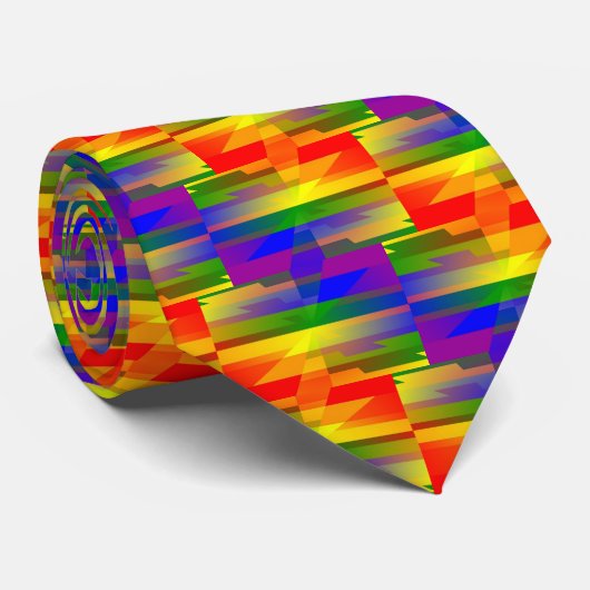 Rainbow Blotch Stropdas (Opgerold)