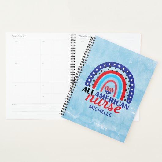 Rainbow Blue American Nurse Waterverf Planner (Display)