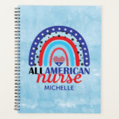 Rainbow Blue American Nurse Waterverf Planner (Voorkant)