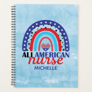 Rainbow Blue American Nurse Waterverf Planner