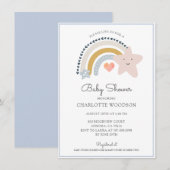 Rainbow Blue Baby shower Kaart (Voorkant / Achterkant)