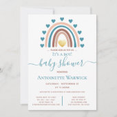 Rainbow Blue Boho-Baby shower Kaart (Voorkant)