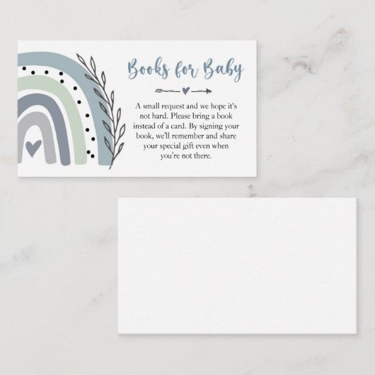 Rainbow Blue Books For Baby Insert Card Informatiekaartje (Voorkant / Achterkant)