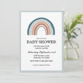 Rainbow Blue Boy Baby shower Kaart (Staand voorkant)