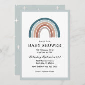 Rainbow Blue Boy Baby shower Kaart (Voorkant / Achterkant)